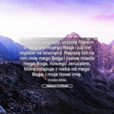 Picture 05 - Objawienie 3:12 POLUBG - Tego, kto zwycięży, uczynię filarem w - Bible Verse Picture