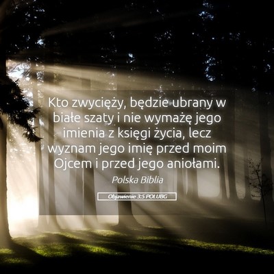 Picture 05 - Objawienie 3:5 POLUBG - Kto zwycięży, będzie ubrany w białe szaty i - Bible Verse Picture