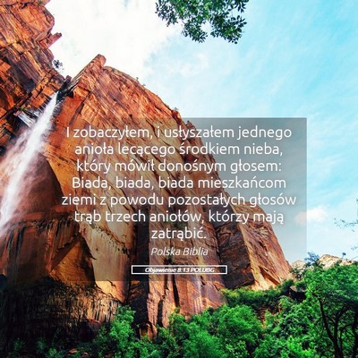 Picture 05 - Objawienie 8:13 POLUBG - I zobaczyłem, i usłyszałem jednego anioła - Bible Verse Picture
