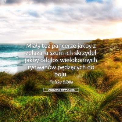 Picture 05 - Objawienie 9:9 POLUBG - Miały też pancerze jakby z żelaza, a szum ich - Bible Verse Picture