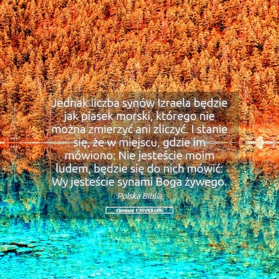 Picture 05 - Ozeasza 1:10 POLUBG - Jednak liczba synów Izraela będzie jak piasek - Bible Verse Picture
