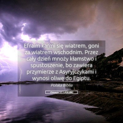 Picture 05 - Ozeasza 12:1 POLUBG - Efraim karmi się wiatrem, goni za wiatrem - Bible Verse Picture