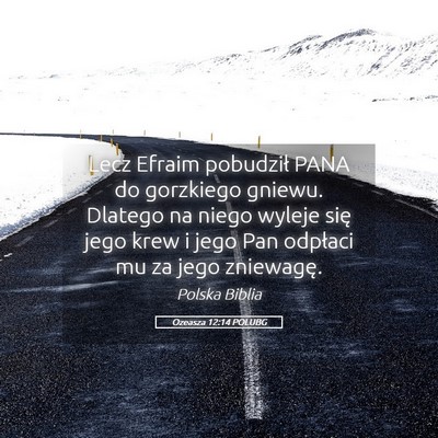 Picture 05 - Ozeasza 12:14 POLUBG - Lecz Efraim pobudził PANA do gorzkiego gniewu. - Bible Verse Picture