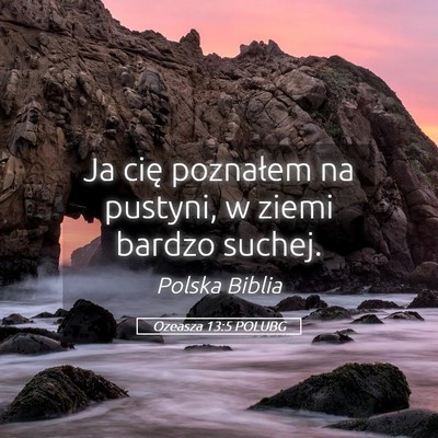 Picture 05 - Ozeasza 13:5 POLUBG - Ja cię poznałem na pustyni, w ziemi bardzo - Bible Verse Picture