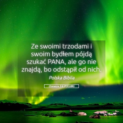 Picture 05 - Ozeasza 5:6 POLUBG - Ze swoimi trzodami i swoim bydłem pójdą - Bible Verse Picture