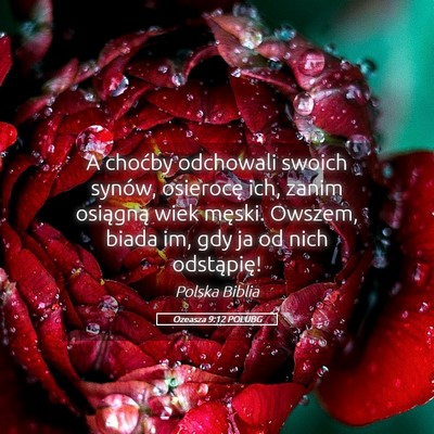 Picture 05 - Ozeasza 9:12 POLUBG - A choćby odchowali swoich synów, osierocę ich, - Bible Verse Picture