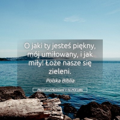 Picture 05 - Pieśń nad Pieśniami 1:16 POLUBG - O jaki ty jesteś piękny, mój umiłowany, i jak - Bible Verse Picture