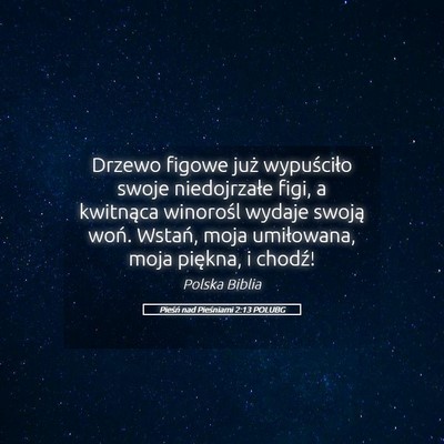 Picture 05 - Pieśń nad Pieśniami 2:13 POLUBG - Drzewo figowe już wypuściło swoje niedojrzałe - Bible Verse Picture