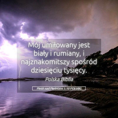 Picture 05 - Pieśń nad Pieśniami 5:10 POLUBG - Mój umiłowany jest biały i rumiany, i - Bible Verse Picture