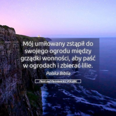 Picture 05 - Pieśń nad Pieśniami 6:2 POLUBG - Mój umiłowany zstąpił do swojego ogrodu - Bible Verse Picture