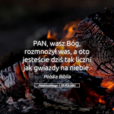 Picture 05 - Powtórzonego 1:10 POLUBG - PAN, wasz Bóg, rozmnożył was, a oto jesteście - Bible Verse Picture