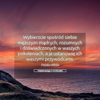 Picture 05 - Powtórzonego 1:13 POLUBG - Wybierzcie spośród siebie mężczyzn mądrych, - Bible Verse Picture