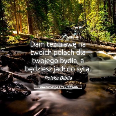 Picture 05 - Powtórzonego 11:15 POLUBG - Dam też trawę na twoich polach dla twojego - Bible Verse Picture