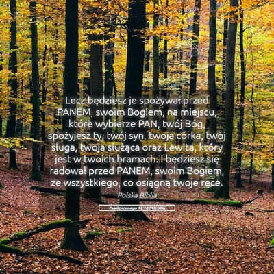 Picture 05 - Powtórzonego 12:18 POLUBG - Lecz będziesz je spożywał przed PANEM, swoim - Bible Verse Picture
