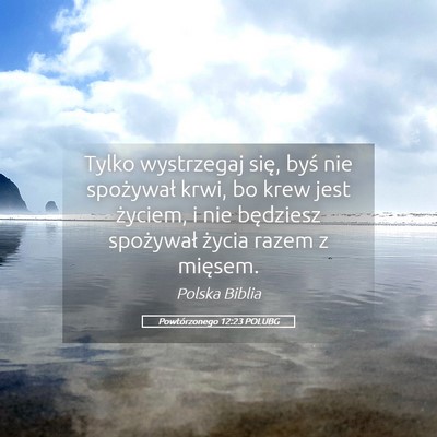 Picture 05 - Powtórzonego 12:23 POLUBG - Tylko wystrzegaj się, byś nie spożywał krwi, - Bible Verse Picture