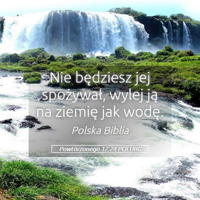 Picture 05 - Powtórzonego 12:24 POLUBG - Nie będziesz jej spożywał, wylej ją na - Bible Verse Picture