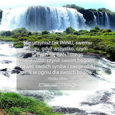 Picture 05 - Powtórzonego 12:31 POLUBG - Nie uczynisz tak PANU, swemu Bogu, gdyż - Bible Verse Picture