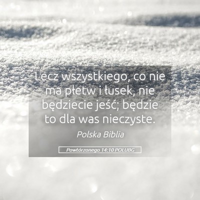 Picture 05 - Powtórzonego 14:10 POLUBG - Lecz wszystkiego, co nie ma płetw i łusek, nie - Bible Verse Picture