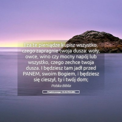 Picture 05 - Powtórzonego 14:26 POLUBG - I za te pieniądze kupisz wszystko, czego - Bible Verse Picture