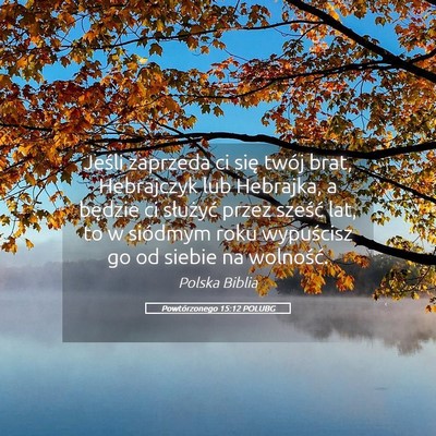 Picture 05 - Powtórzonego 15:12 POLUBG - Jeśli zaprzeda ci się twój brat, Hebrajczyk - Bible Verse Picture
