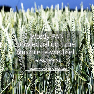 Picture 05 - Powtórzonego 18:17 POLUBG - Wtedy PAN powiedział do mnie: Słusznie - Bible Verse Picture