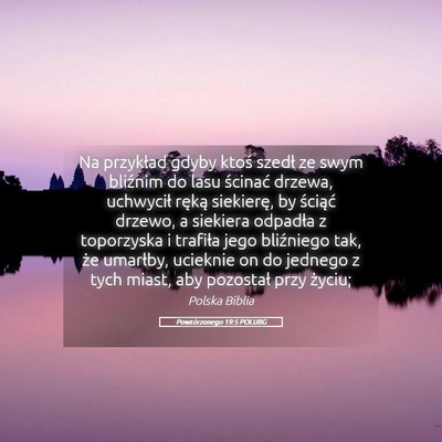Picture 05 - Powtórzonego 19:5 POLUBG - Na przykład gdyby ktoś szedł ze swym bliźnim - Bible Verse Picture