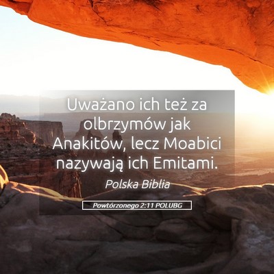 Picture 05 - Powtórzonego 2:11 POLUBG - Uważano ich też za olbrzymów jak Anakitów, - Bible Verse Picture