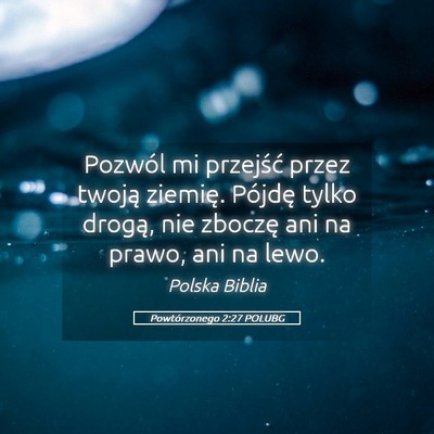 Picture 05 - Powtórzonego 2:27 POLUBG - Pozwól mi przejść przez twoją ziemię. - Bible Verse Picture