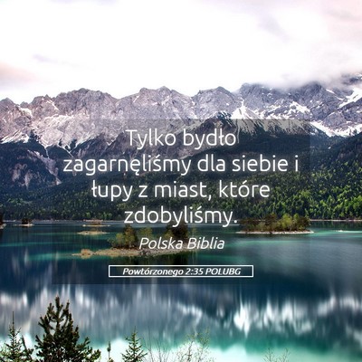 Picture 05 - Powtórzonego 2:35 POLUBG - Tylko bydło zagarnęliśmy dla siebie i łupy z - Bible Verse Picture