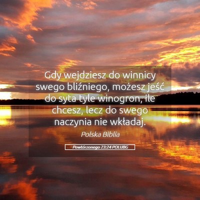 Picture 05 - Powtórzonego 23:24 POLUBG - Gdy wejdziesz do winnicy swego bliźniego, - Bible Verse Picture