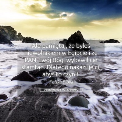 Picture 05 - Powtórzonego 24:18 POLUBG - Ale pamiętaj, że byłeś niewolnikiem w Egipcie - Bible Verse Picture