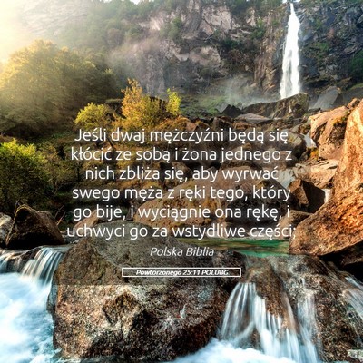 Picture 05 - Powtórzonego 25:11 POLUBG - Jeśli dwaj mężczyźni będą się kłócić ze - Bible Verse Picture