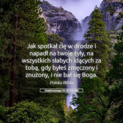 Picture 05 - Powtórzonego 25:18 POLUBG - Jak spotkał cię w drodze i napadł na twoje - Bible Verse Picture