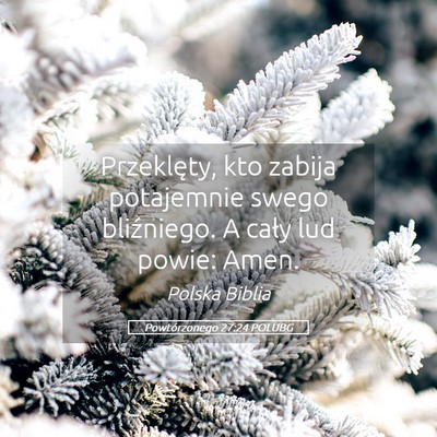 Picture 05 - Powtórzonego 27:24 POLUBG - Przeklęty, kto zabija potajemnie swego - Bible Verse Picture