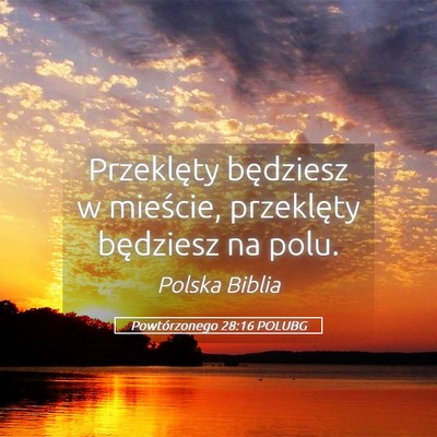Picture 05 - Powtórzonego 28:16 POLUBG - Przeklęty będziesz w mieście, przeklęty - Bible Verse Picture