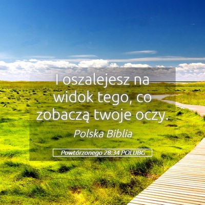 Picture 05 - Powtórzonego 28:34 POLUBG - I oszalejesz na widok tego, co zobaczą twoje - Bible Verse Picture
