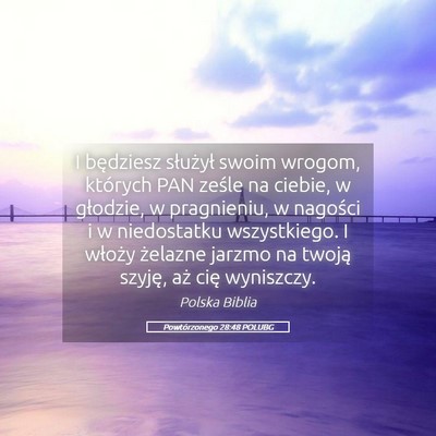 Picture 05 - Powtórzonego 28:48 POLUBG - I będziesz służył swoim wrogom, których PAN - Bible Verse Picture