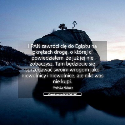 Picture 05 - Powtórzonego 28:68 POLUBG - I PAN zawróci cię do Egiptu na okrętach - Bible Verse Picture