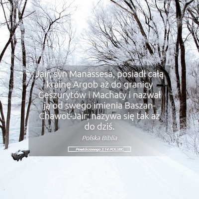 Picture 05 - Powtórzonego 3:14 POLUBG - Jair, syn Manassesa, posiadł całą krainę - Bible Verse Picture