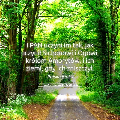Picture 05 - Powtórzonego 31:4 POLUBG - I PAN uczyni im tak, jak uczynił Sichonowi i - Bible Verse Picture