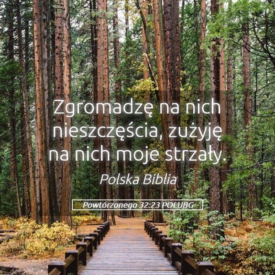 Picture 05 - Powtórzonego 32:23 POLUBG - Zgromadzę na nich nieszczęścia, zużyję na - Bible Verse Picture