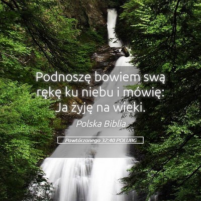 Picture 05 - Powtórzonego 32:40 POLUBG - Podnoszę bowiem swą rękę ku niebu i mówię: - Bible Verse Picture