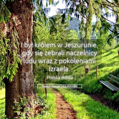 Picture 05 - Powtórzonego 33:5 POLUBG - I był królem w Jeszurunie, gdy się zebrali - Bible Verse Picture