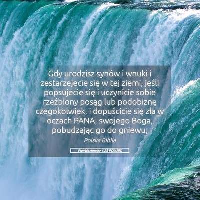Picture 05 - Powtórzonego 4:25 POLUBG - Gdy urodzisz synów i wnuki i zestarzejecie się - Bible Verse Picture