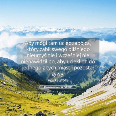 Picture 05 - Powtórzonego 4:42 POLUBG - Aby mógł tam uciec zabójca, który zabił - Bible Verse Picture