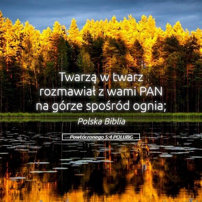 Picture 05 - Powtórzonego 5:4 POLUBG - Twarzą w twarz rozmawiał z wami PAN na górze - Bible Verse Picture