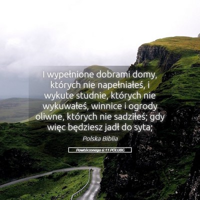 Picture 05 - Powtórzonego 6:11 POLUBG - I wypełnione dobrami domy, których nie - Bible Verse Picture