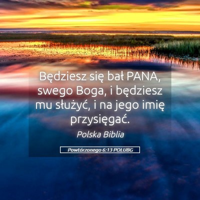 Picture 05 - Powtórzonego 6:13 POLUBG - Będziesz się bał PANA, swego Boga, i będziesz - Bible Verse Picture