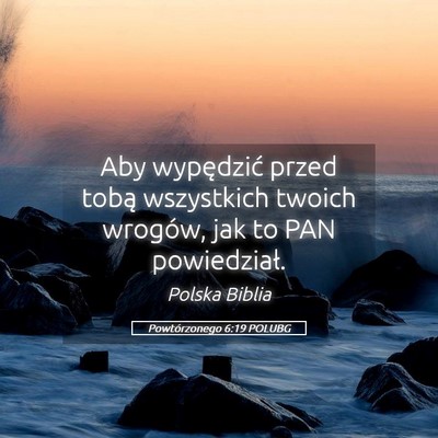 Picture 05 - Powtórzonego 6:19 POLUBG - Aby wypędzić przed tobą wszystkich twoich - Bible Verse Picture