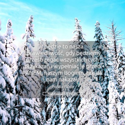Picture 05 - Powtórzonego 6:25 POLUBG - I będzie to nasza sprawiedliwość, gdy - Bible Verse Picture